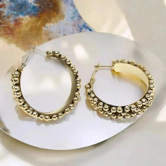 🆕️Indian Artisan Handcrafted Boho Chic Statement Trendy Hoop Earrings 🌟 - Picture 6 of 8